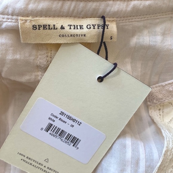 NWT💫Spell Cinder Blouse in off white size small - Picture 10 of 11
